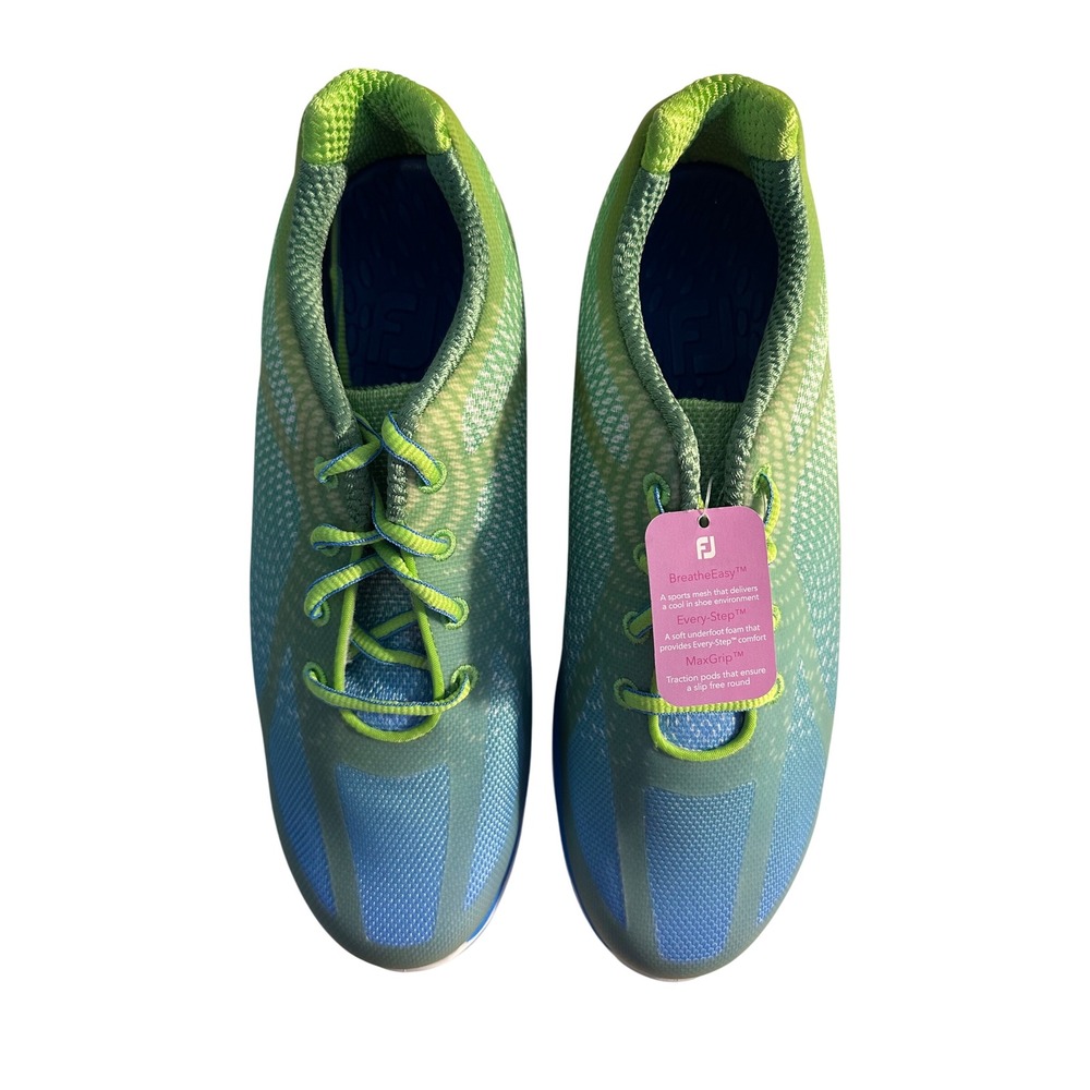 Footjoy FJ EmPower Women's Golf Shoes Size 9 M Blue Green Spikeless‎ 98001 NEW